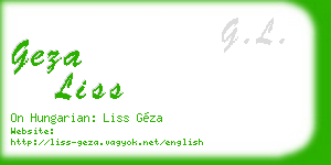geza liss business card